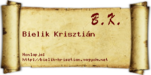Bielik Krisztián névjegykártya